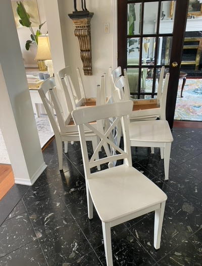 White Wooden IKEA Kitchen chairs, View more