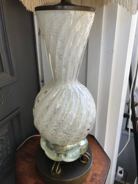 Beautiful Murano Glass White Table Lamp -Mint