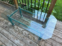 Rustic glass coffee table