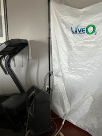 Contrast Oxygen set-up with treadmill, 2 new face masks