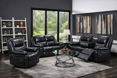 Alpha Black  Recliner Sofa Set – Elegant Living Room Collection, View more