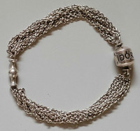 Vintage Authentic Pandora Sterling Silver Multi-Strand Bracelet 