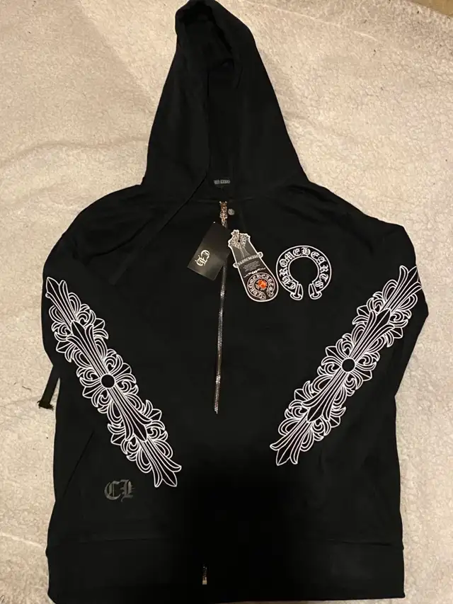 Chrome Hearts Black Zip Up  Hoodie – Size M in Men's in Laval / North Shore - Image 2