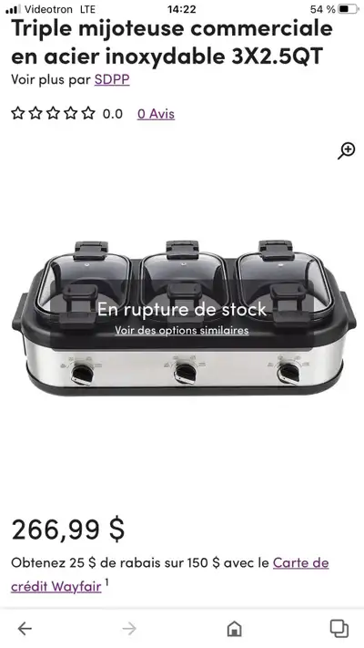 Je suis à Beauport. Livraison possible avec supplément. Prix ferme.