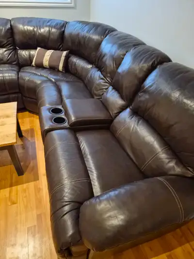 Top grain Leather Sectional, View more