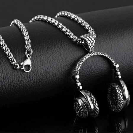 Music Headphone Pendant Necklace Jewellery for Men and Women in Jewellery & Watches in Winnipeg - Image 2