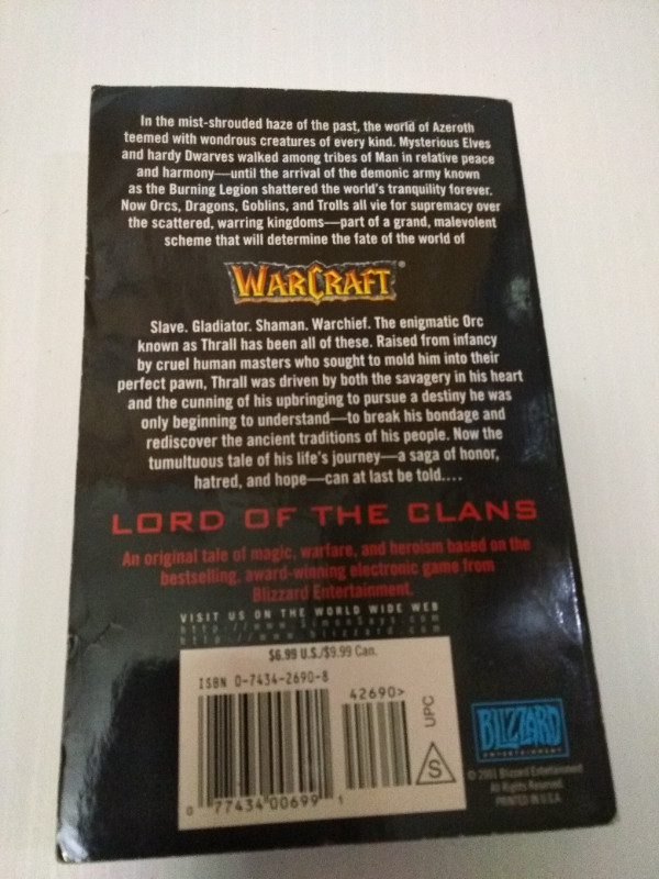 book: Warcraft book 2 - Lord of the Clans in Fiction in Cambridge - Image 2