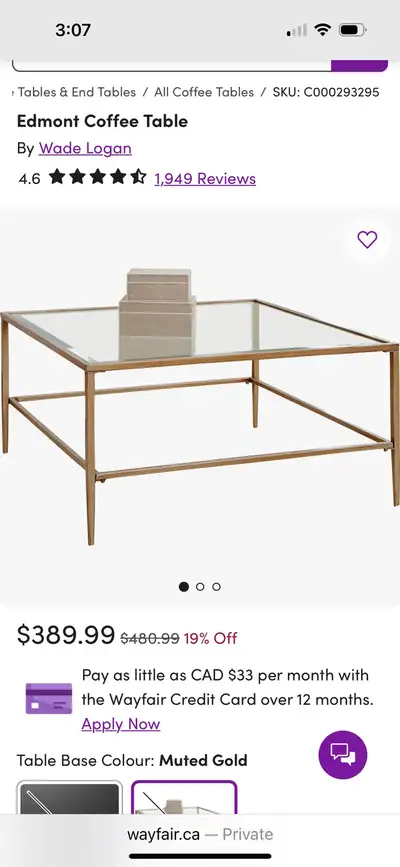 Glass Coffee Table , View more