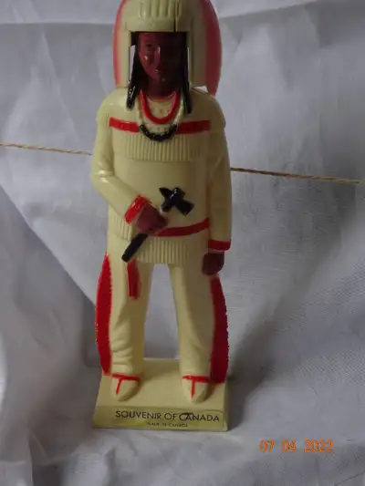 This figure ha to be from the 50s . very hard plastic , well detailed with native costume of indigen...