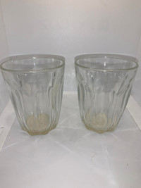 2 Vintage Duralex Tumblers Drinking Glasses 3.75" France