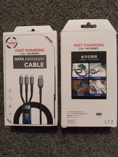 3 in 1 fast cell phone charging cable, View more