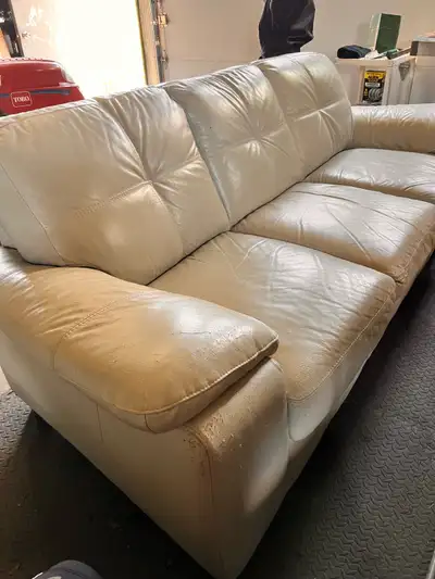 White leather couch, View more