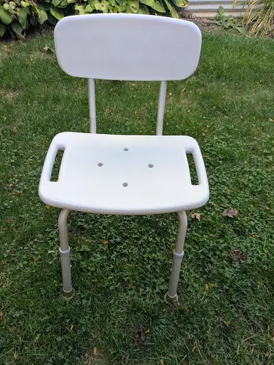 If the ad is up, still available. Bath / Shower Chair with Back in good condition. It comes with hei...