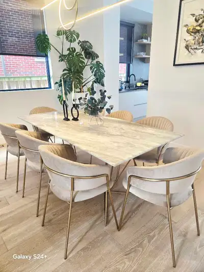 Unique Marble Dining Table and 8 Chairs, View more