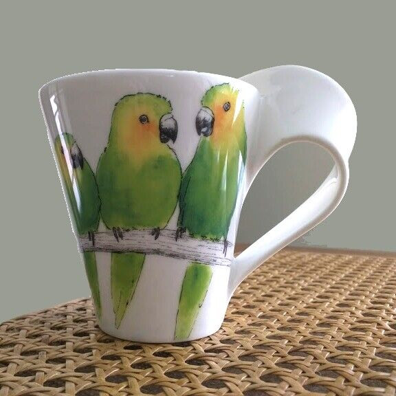 Magnifique tasse motif perroquets verts - collection dans Oiseaux à adopter  à Saint-Hyacinthe - Image 2