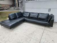 Free delivery/100 percent leather sectional couch 