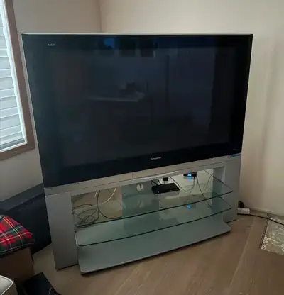 Panasonic TV and stand, View more