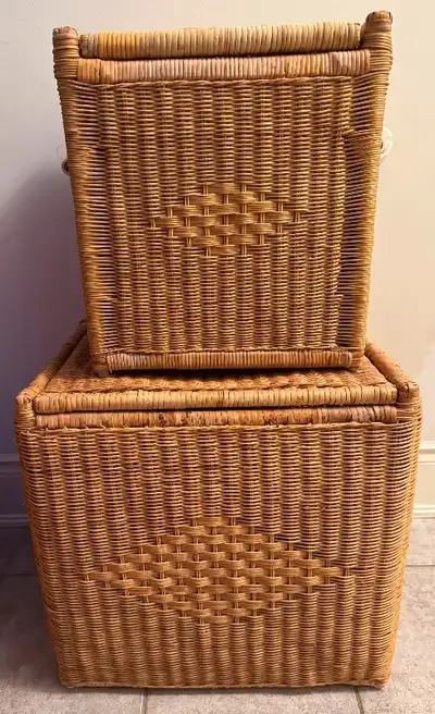 Wicker Storage Chest SET - (2 pieces) / also sold INDIVIDUALLY, View more