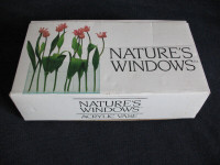 Nature's Windows Acrylic Vase Artificial Flowers in a Metal and