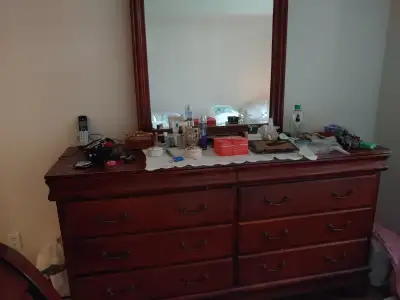 Vintage Cherry Wood Dresser w/ Secret Drawer and 2 Side Tables!!, View more