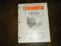 Kubota B2030 Front Blade for B6100 - B7200 Parts, Service Manual