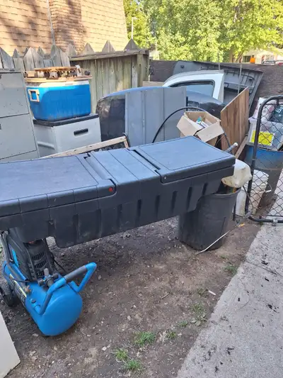 Black plastic toolbox for Truck bed
