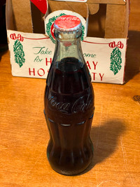 Coca Cola 1989 Reproduction Christmas Bottle CHARLOTTESVILLE VA