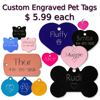 Only $ 5.99 Pet ID Tag - Custom Engraved Cat Dog Puppy & Collars, View more