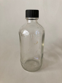 Antique 30s 40s Glass Listerine Bottle Bakelite Cap