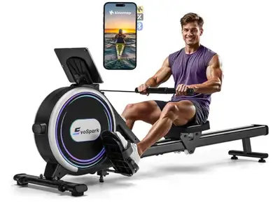 This EvoSpark rowing machine offers a dual silent system for a quieter workout. It features 32 level...