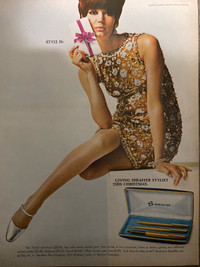1966 Sheaffer Stylist Pen Original Ad 