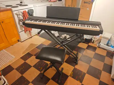 Yamaha P-125B Digital Piano Bundle - Stand and Bench Included, View more