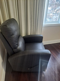Dark Grey Leather Recliner Chair