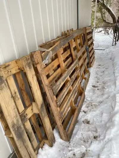 I'm offering several used wooden pallets, perfect for DIY projects, crafts, or for use in a warehous...