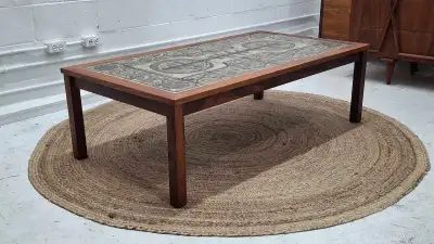 Mid-century danish rosewood and tile coffee table , View more