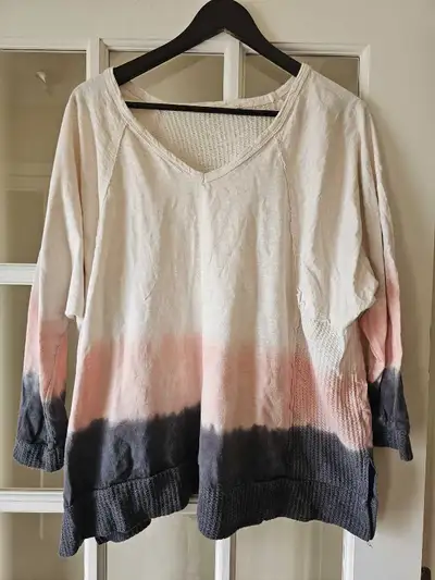 oversized Tie dye  off the shoulder top, View more