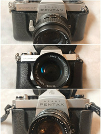 Vintage Pentax SLR Film cameras Takumar lenses