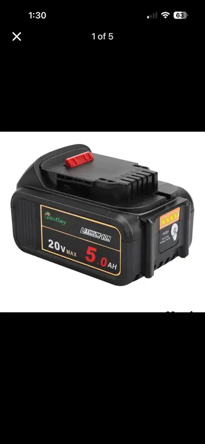 Enhance your power tools with this brand new Waitley 20V 5.0Ah lithium-ion battery, compatible with...