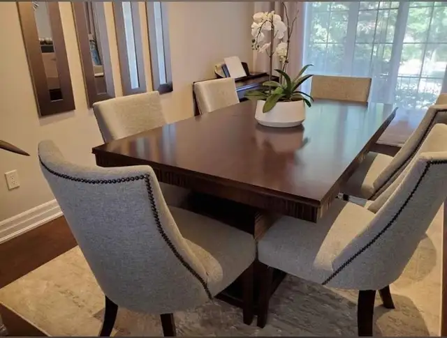 Walnut Solid Wood Dining Table (Chairs Not Included) in Dining Tables & Sets in City of Toronto - Image 2