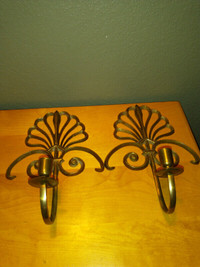 Pair of  vintage brass wall sconces.