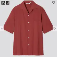 Uniqlo U lemaire convertible collar shirt in red (wine) men