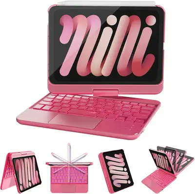 iPad mini Rotatable Case w/ Backlit Keyboard + Trackpad, View more