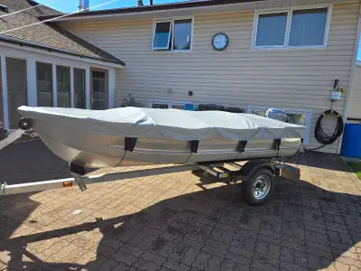 New trailer, boat comes with a custom made cover, 2 custom mounted seats and a 3 hp Evinrude motor....
