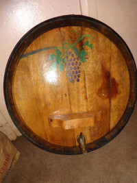 Whiskey Barrel wall hanging and Wall mounted corkscrew