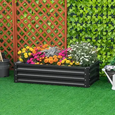 Galvanized Raised Garden Bed, Outdoor Planter Box for Vegetables, View more