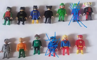 Kinder Surprise DC Playmobil Toy Figures - Sell- Available for sale: Batman $3.00 Batgirl Robin Catw...