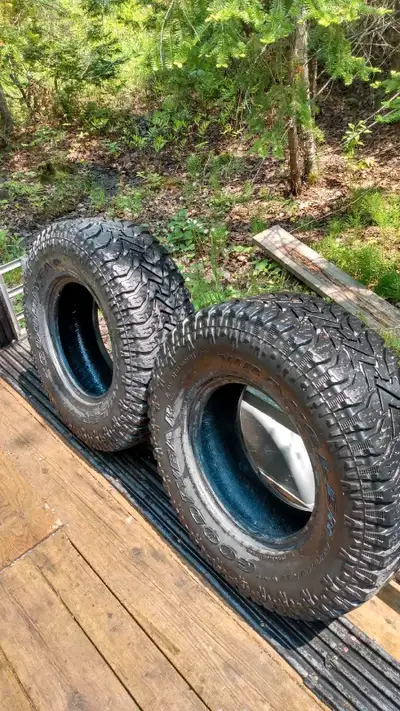 2 Goodyear Wrangler Authority tires. 31x10.5r15LT. one tire has more tread than other. Perfect for y...