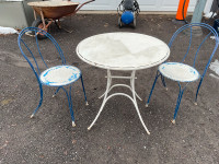 Vintage Outdoor Metal Table & 2 Chair Set $85