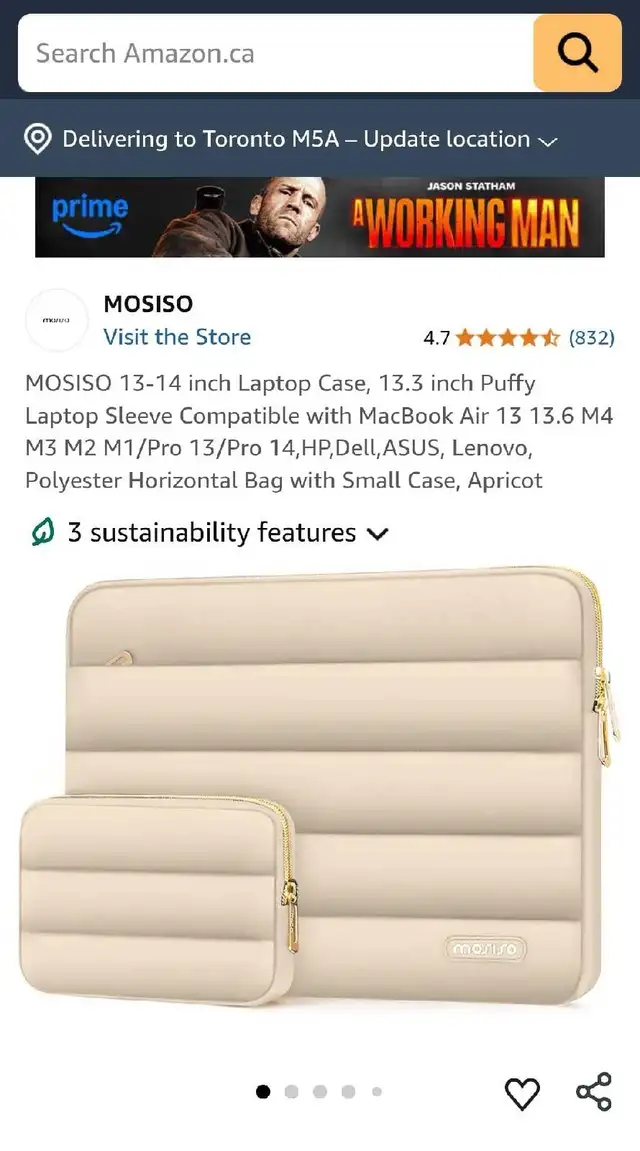 MOSISO 13-14 inch Laptop Case in Laptop Accessories in Markham / York Region - Image 2