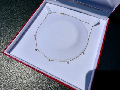 #812 - 14kt Yellow Gold, 1/4ct Diamond Necklace, 16-18”, View more